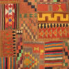 Tapis Kilim Persan Patchwork Tissé à la Main Géométrique Orange