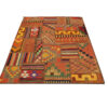 Tapis Kilim Persan Patchwork Tissé à la Main Géométrique Orange