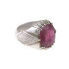 Bague en argent avec rubis persan Élégance pour hommes, faite à la main en rouge