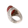 Bague en argent Aqeeq yéménite persane pour hommes avec pierre brune
