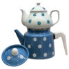 Ensemble double théière en porcelaine - Parfait pour un cadeau Durable avec motif à pois