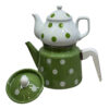 Ensemble double théière en porcelaine - Parfait pour un cadeau Durable avec motif à pois