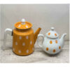 Ensemble double théière en porcelaine - Parfait pour un cadeau Durable avec motif à pois