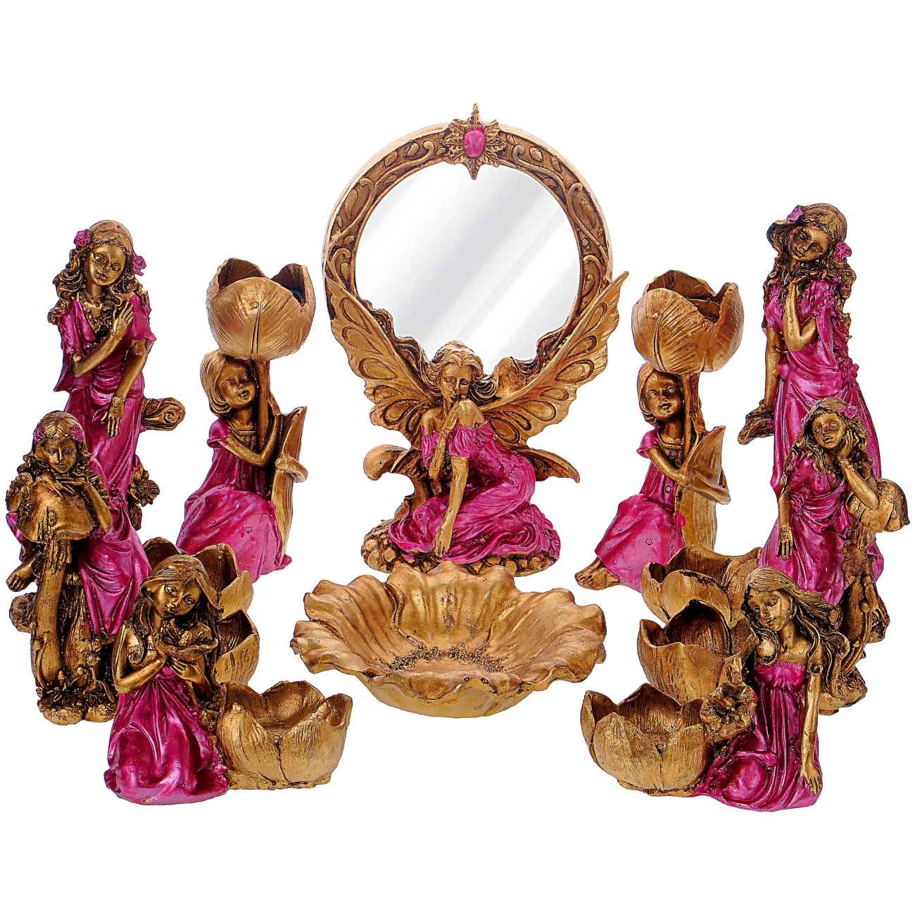 Ensemble Haft-Seen en résine – Pour le Nouvel An persan – Motif ange – 10 pièces