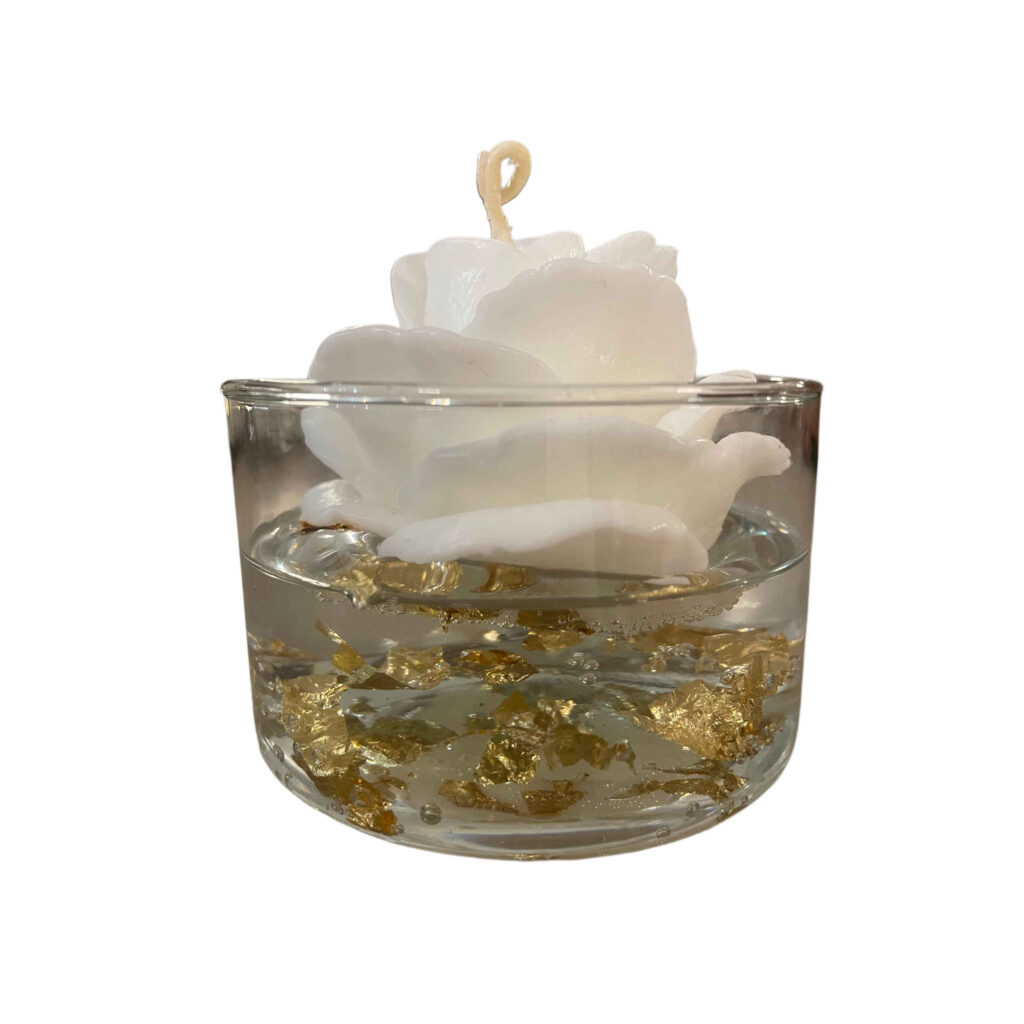 Bougie parfumée en pot pour relaxation et toute occasion, parfum lavande et design floral