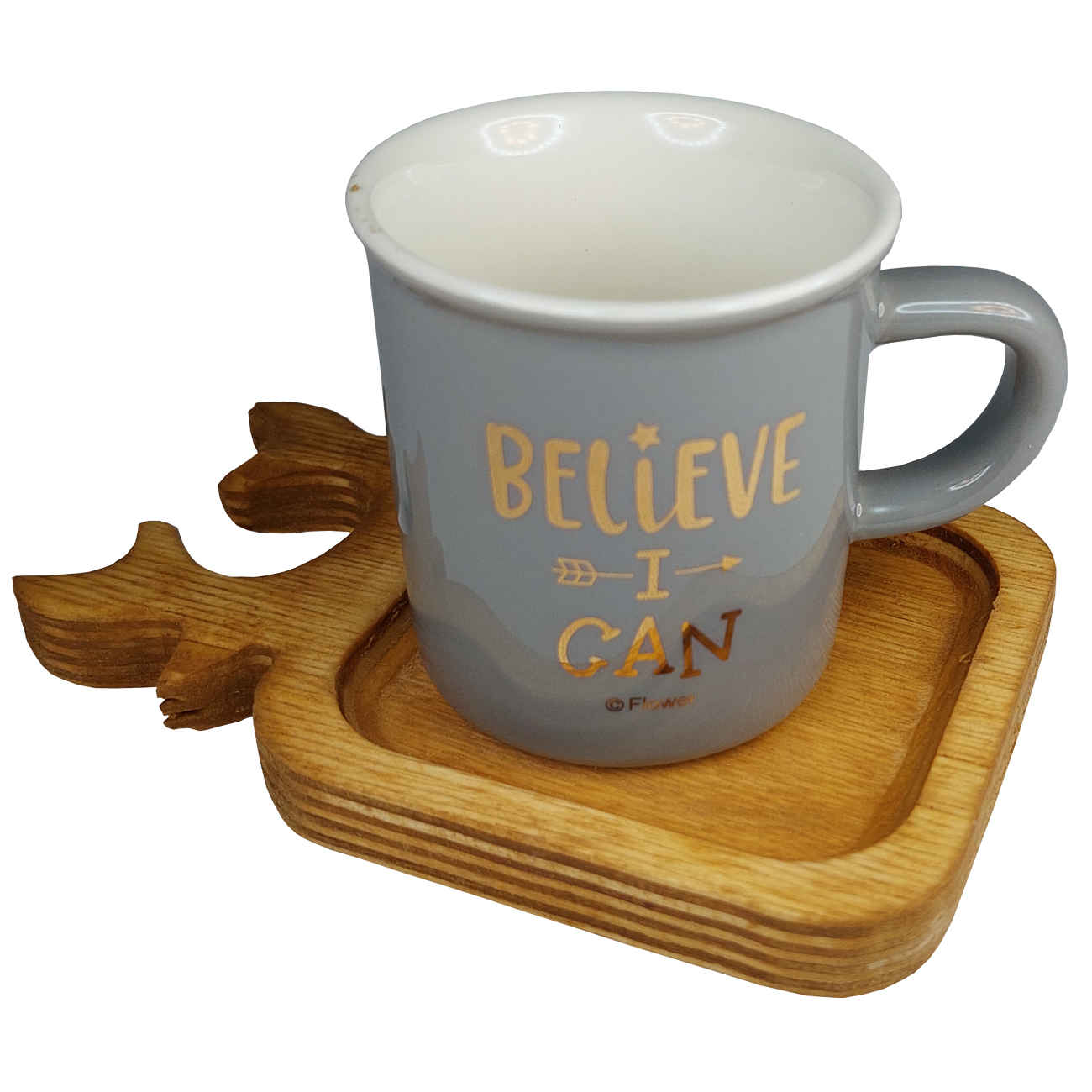 Sous-verre en bois carré – Design bois de cerf (Pack de 2)