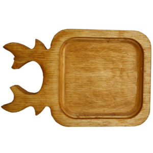Sous-verre en bois carré – Design bois de cerf (Pack de 2)
