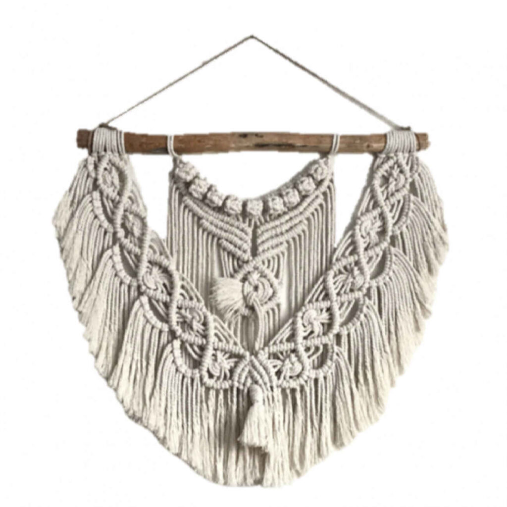 Superbe Décoration Murale en Macramé – Tissages Artistiques de Tradition