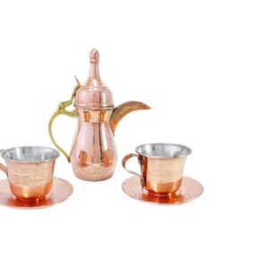 Service à thé traditionnel en cuivre fait main – Élégant service à thé antique pour la maison et les cadeaux