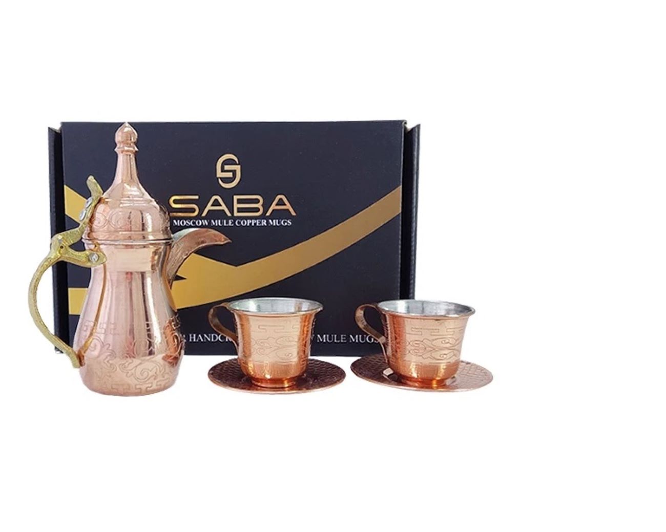 Service à thé traditionnel en cuivre fait main – Élégant service à thé antique pour la maison et les cadeaux