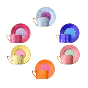 Service à thé artistique en porcelaine, design coloré Kosova, 12 pièces – Collection de thé et café stylée et vibrante