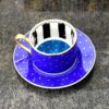 Service à thé artistique en porcelaine, design coloré Kosova, 12 pièces – Collection de thé et café stylée et vibrante