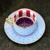 Service à thé artistique en porcelaine, design coloré Kosova, 12 pièces – Collection de thé et café stylée et vibrante