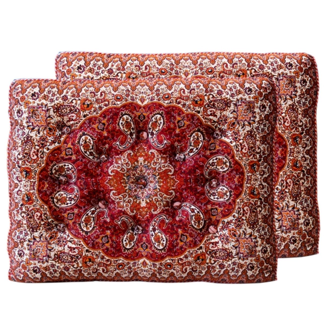 Ensemble de Coussins Dossier Traditionnels Persans – Confort et Héritage 7 Pièces Modèle Shah Neshin