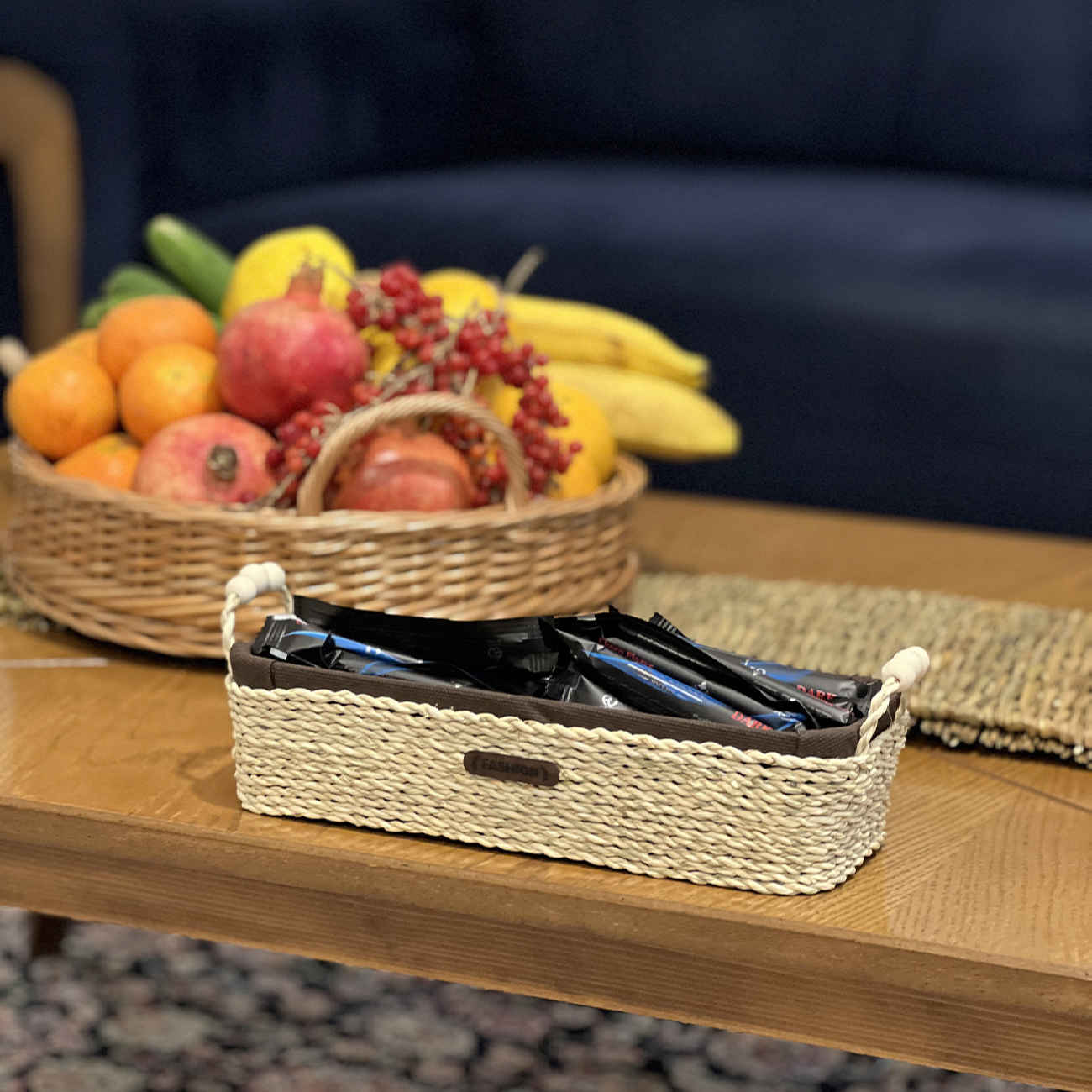 Panier en osier tissé à la main avec poignée – Ajoutez du charme rustique à votre maison