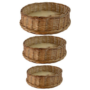 Panier en osier tissé à la main avec poignée – Ajoutez du charme rustique à votre maison (x3)