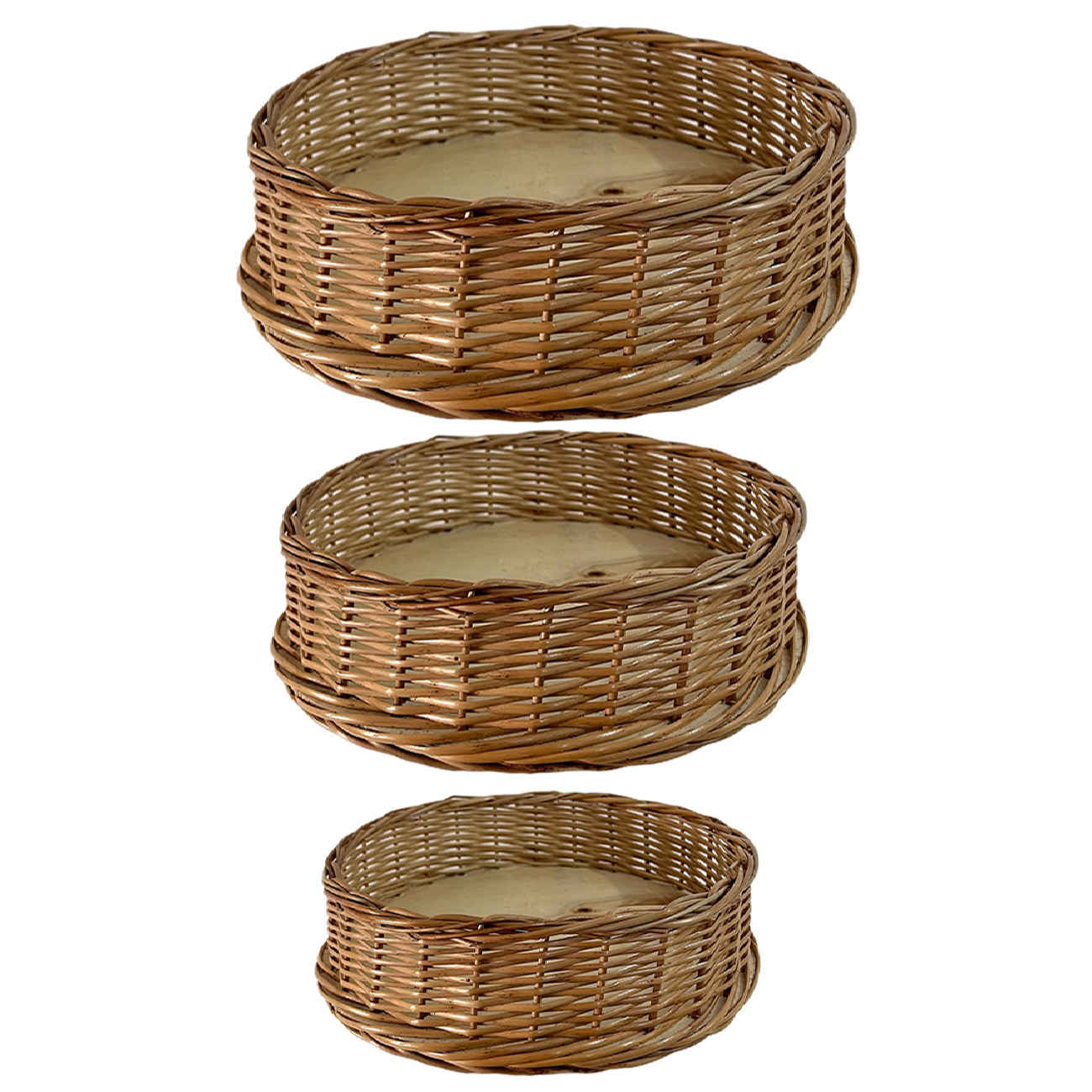 Panier en osier tissé à la main avec poignée - Ajoutez du charme rustique à votre maison (x3)