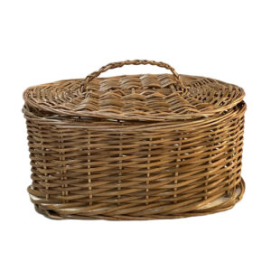 Panier en osier tissé à la main avec couvercle – Parfait pour l’organisation à la maison