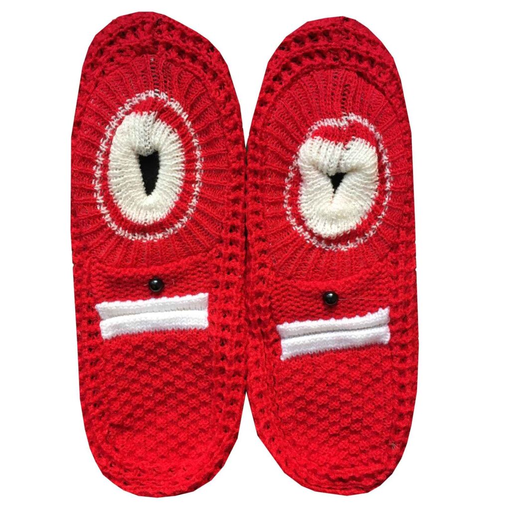 Chausson au crochet pour femmes, adapté à un confort ultime et à la chaleur en rouge