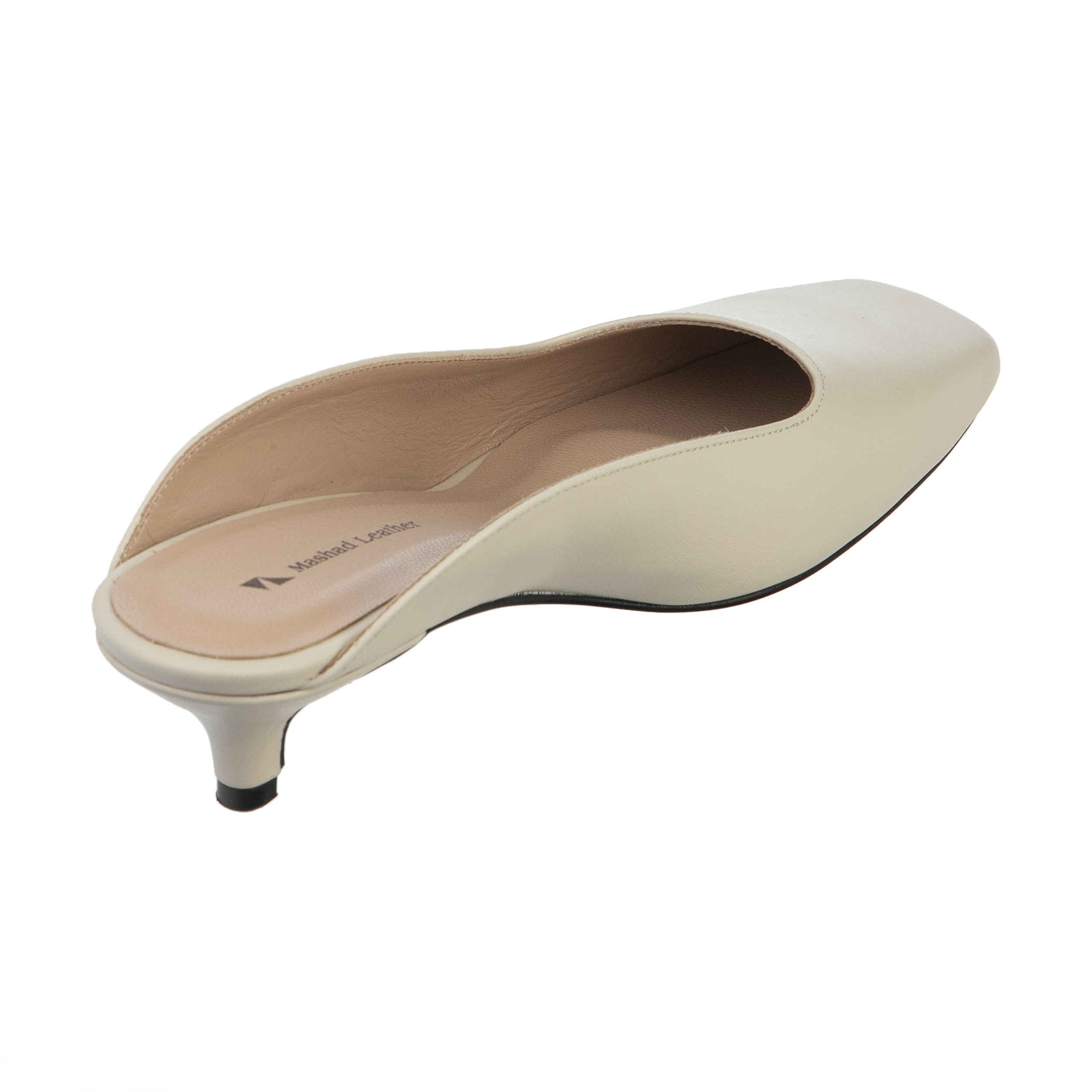 Mules en cuir naturel Mashhad pour femmes, confort et style en crème