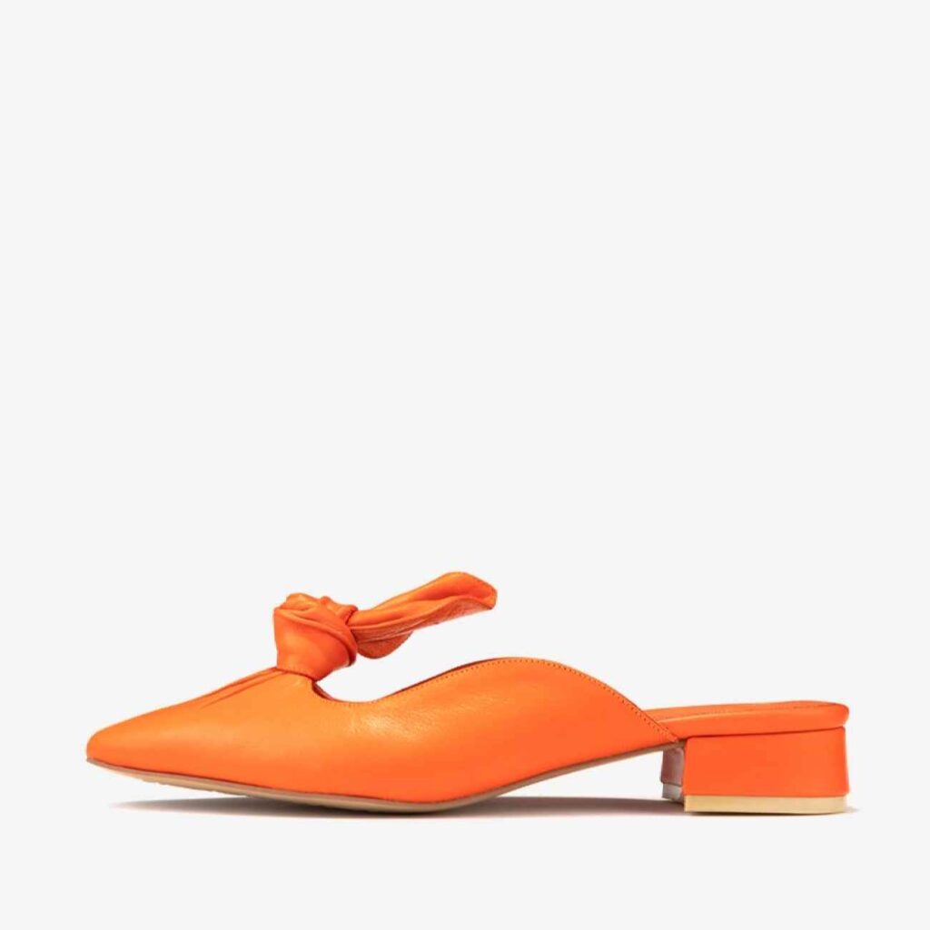 Mules en cuir naturel Mashhad pour femmes, confort et style en orange