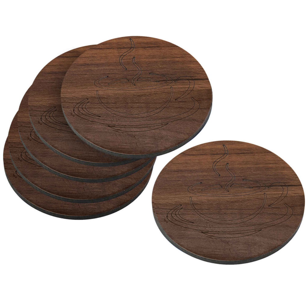 Sous-verres en bois avec motif de grain unique - Beauté pour votre table (Pack de 6)