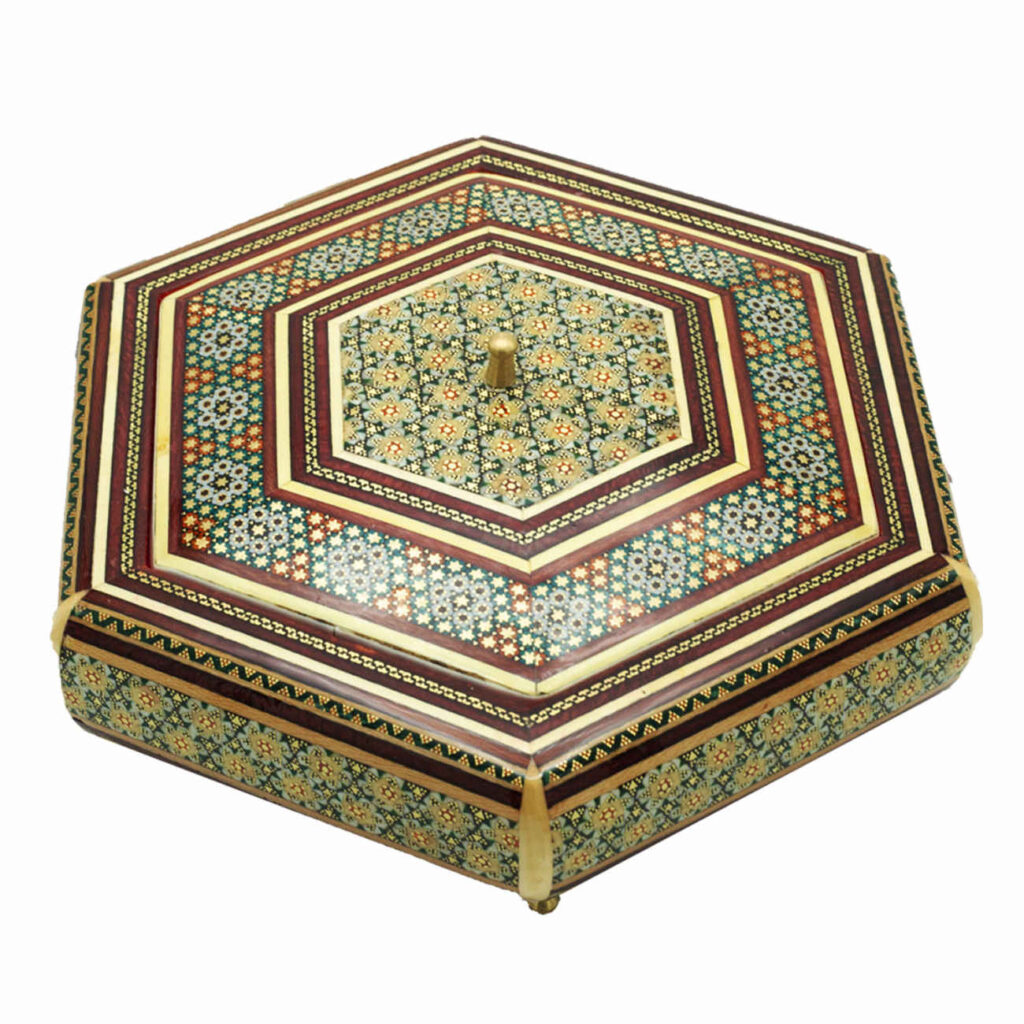 Coupelle à Bonbons Khatam Kari en Bois – Une Pièce Maîtresse pour Votre Maison