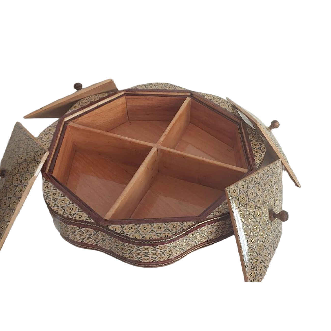 Coupelle à Bonbons Khatam Kari en Bois – Une Pièce Maîtresse pour Votre Intérieur