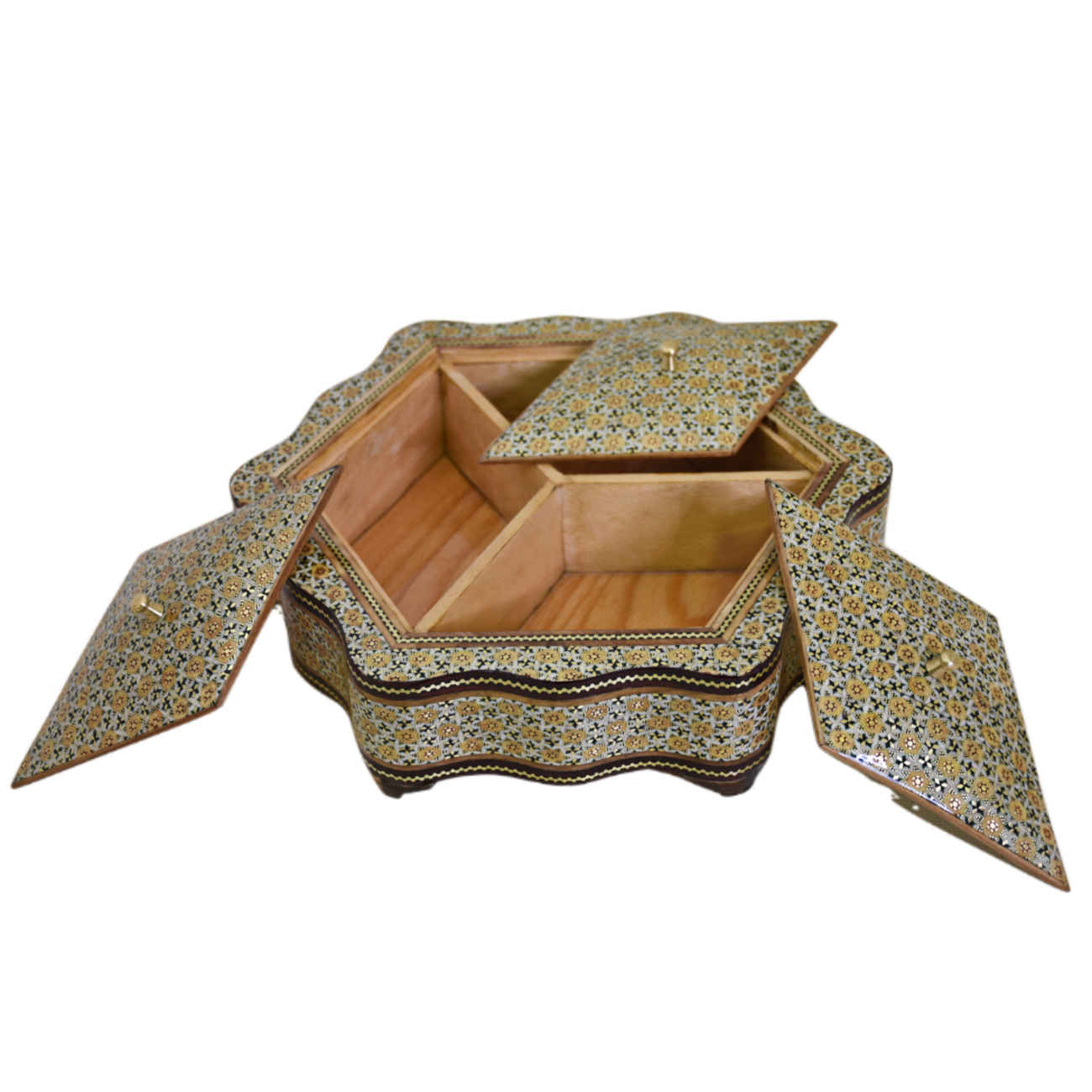 Coupelle à Bonbons Khatam Kari en Bois – Parfaite pour Friandises, Cadeaux et Déco Maison