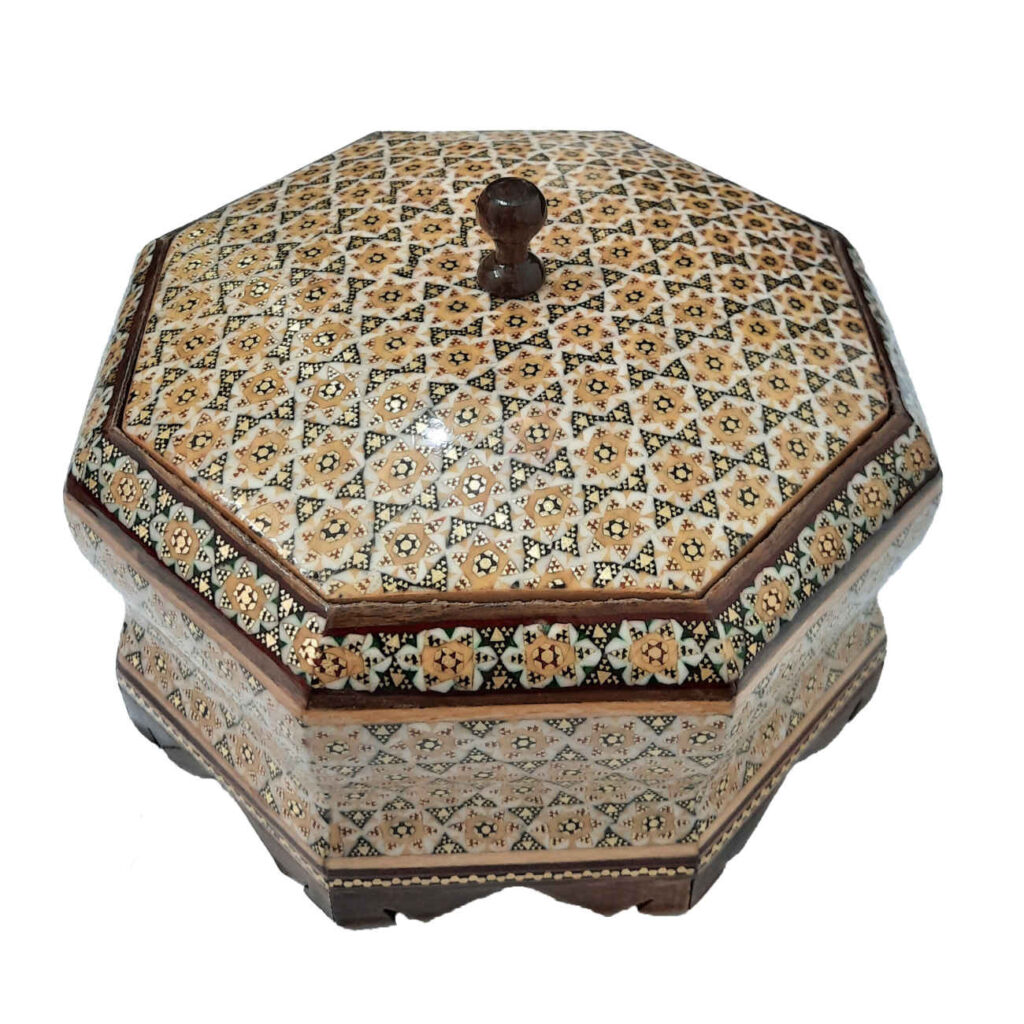 Coupelle à Bonbons Khatam Kari en Bois – Pour la Décoration de Table et les Réunions Festives