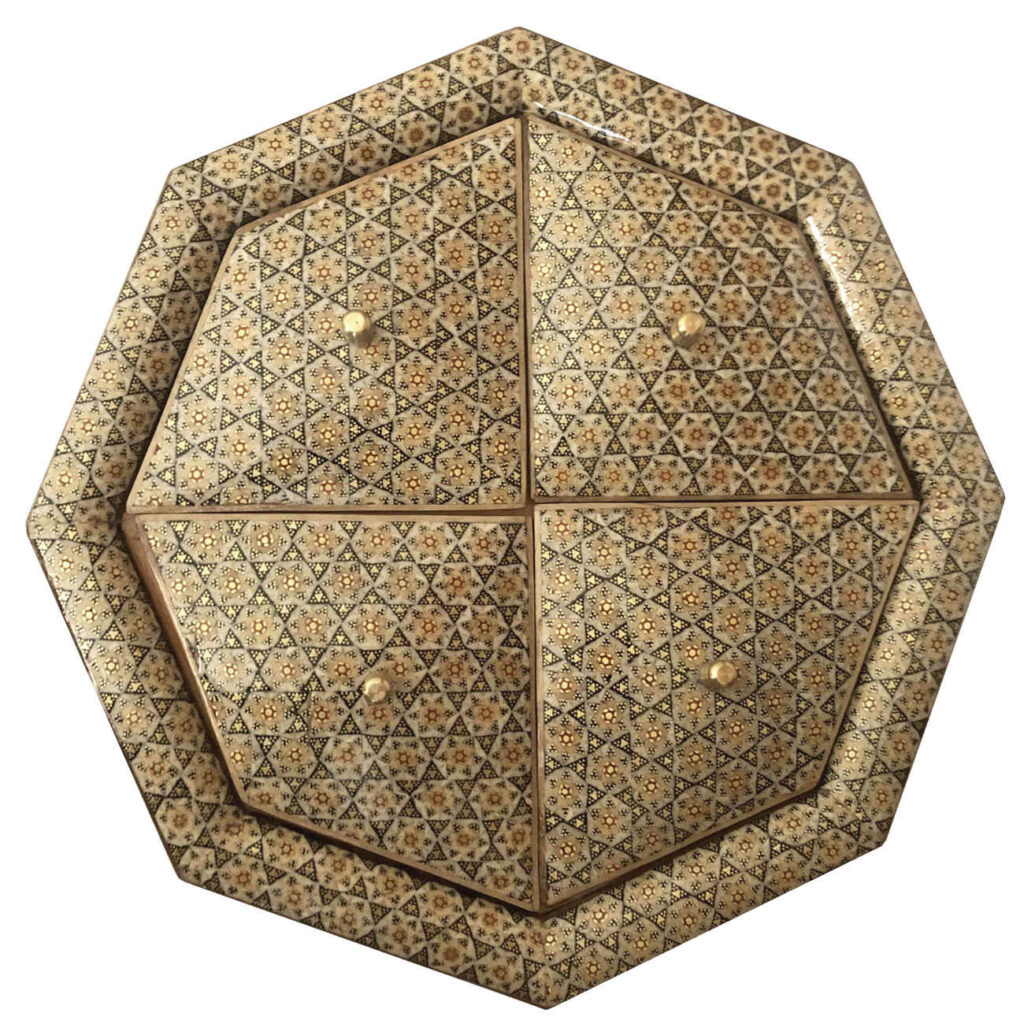 Coupelle à Bonbons Khatam Kari en Bois – Cadeau Parfait pour Toute Occasion et Décoration d’Intérieur