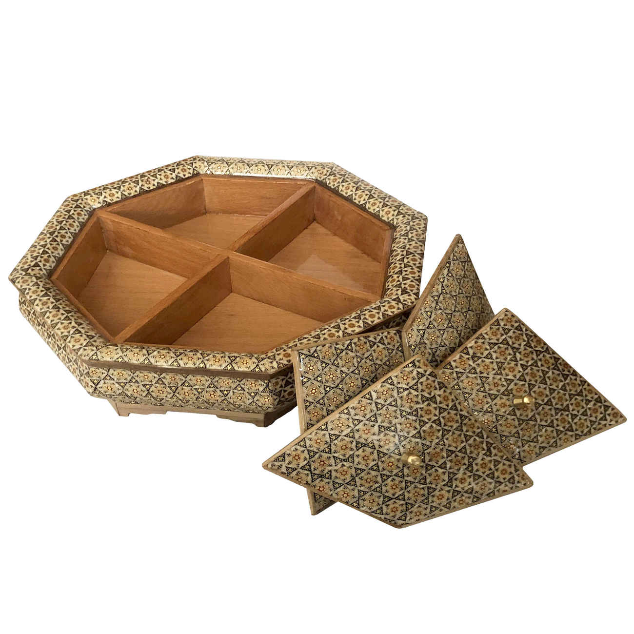 Coupelle à Bonbons Khatam Kari en Bois – Cadeau Parfait pour Toute Occasion et Décoration d’Intérieur