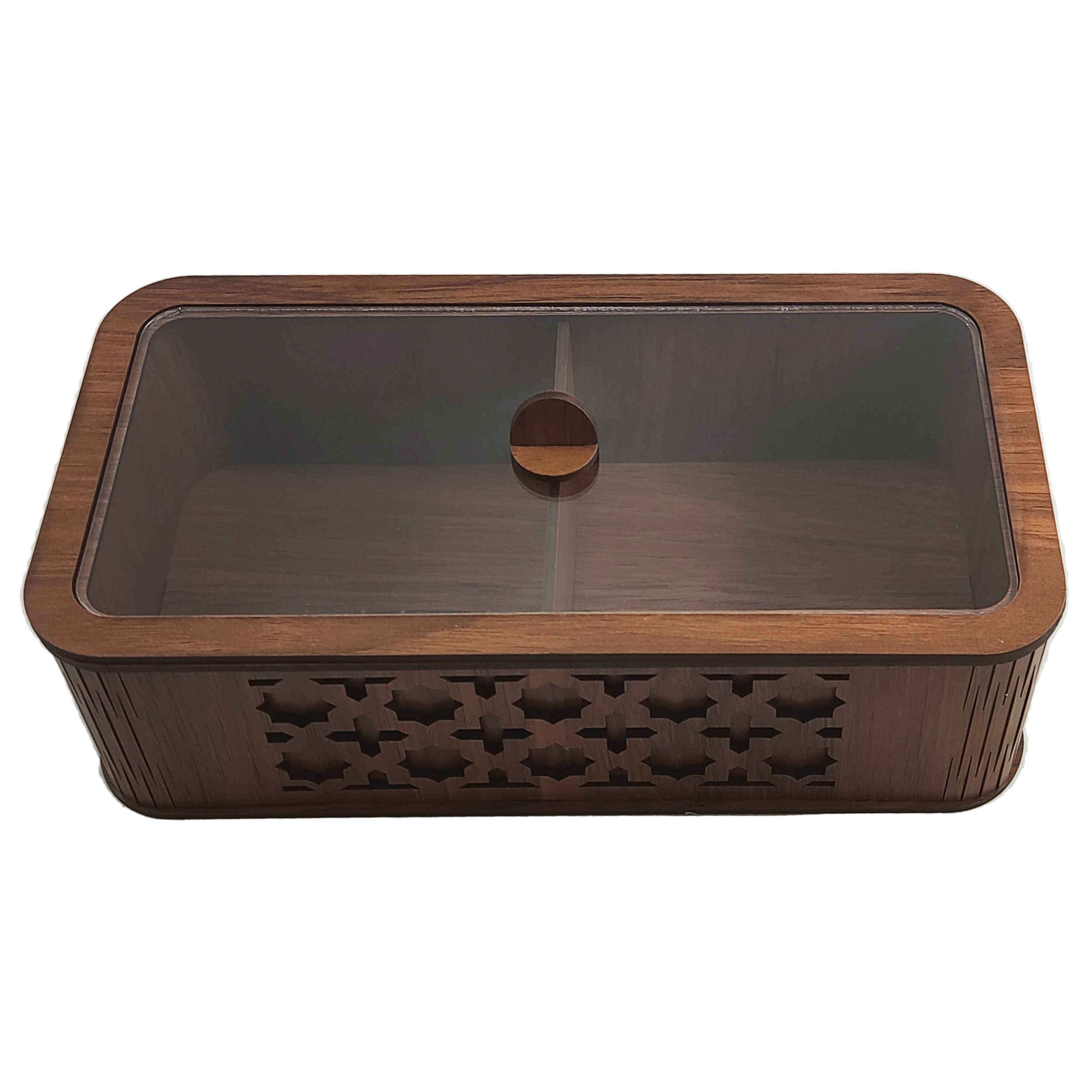 Boîte organisatrice en bois pour sachets de thé – Parfaite pour la décoration intérieure avec design géométrique