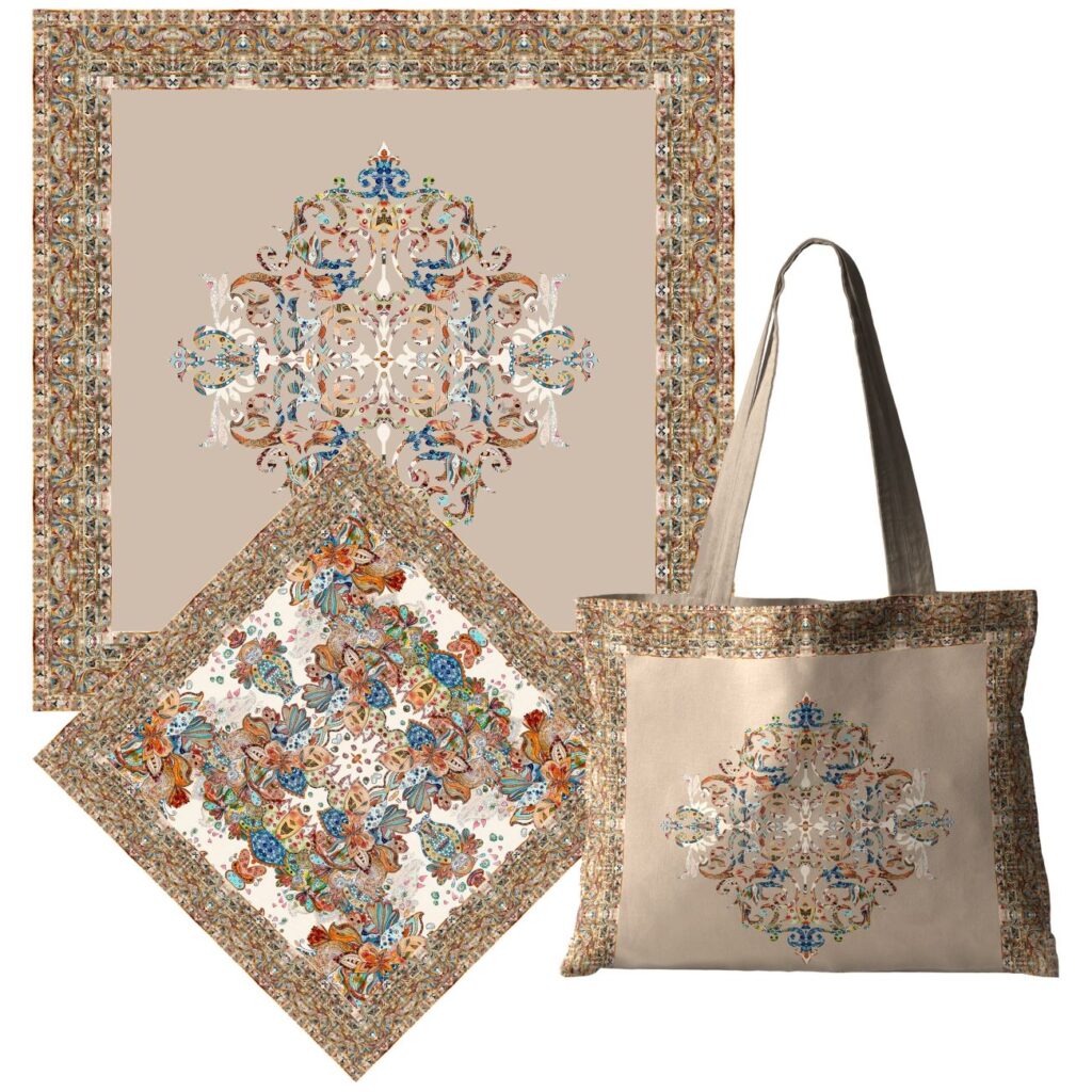 Tapis de prière islamique Sajadah en tissu Chanel – Double face 3 pièces