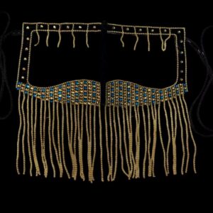 Burqa Omanienne Traditionnel avec Design en Chaîne et Strass