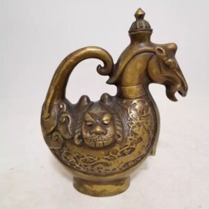 Flacon à eau de rose en laiton antique – Pour cérémonies traditionnelles parfumées