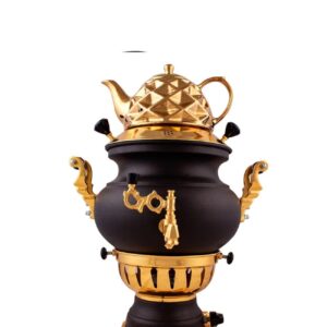 Samovar à gaz persan avec théière Finition lisse 6 Litres