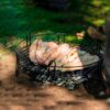 Ensemble de Cuisine en Fonte pour Camping avec Trépied, Grille et Poêle - Kit Ultime de Cuisine en Plein Air, 3 pièces