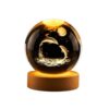 Veilleuse boule de cristal 3D – dauphin féerique lumineux à LED