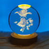 Veilleuse boule de cristal 3D – design rose féerique lumineux à LED