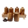 Ensemble d'étagère à épices en bois de 6 pièces avec support, organisateur de cuisine élégant et pratique
