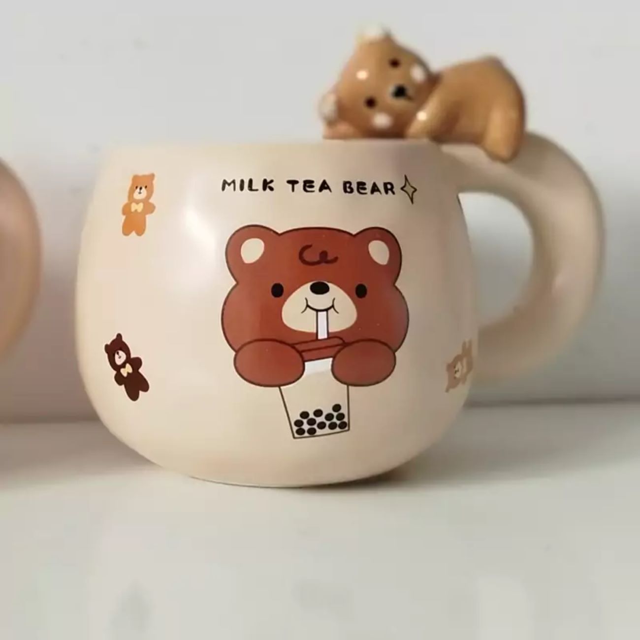 Adorable mug en céramique fantaisie Ours en peluche Une gorgée mignonne et confortable avec une anse ludique