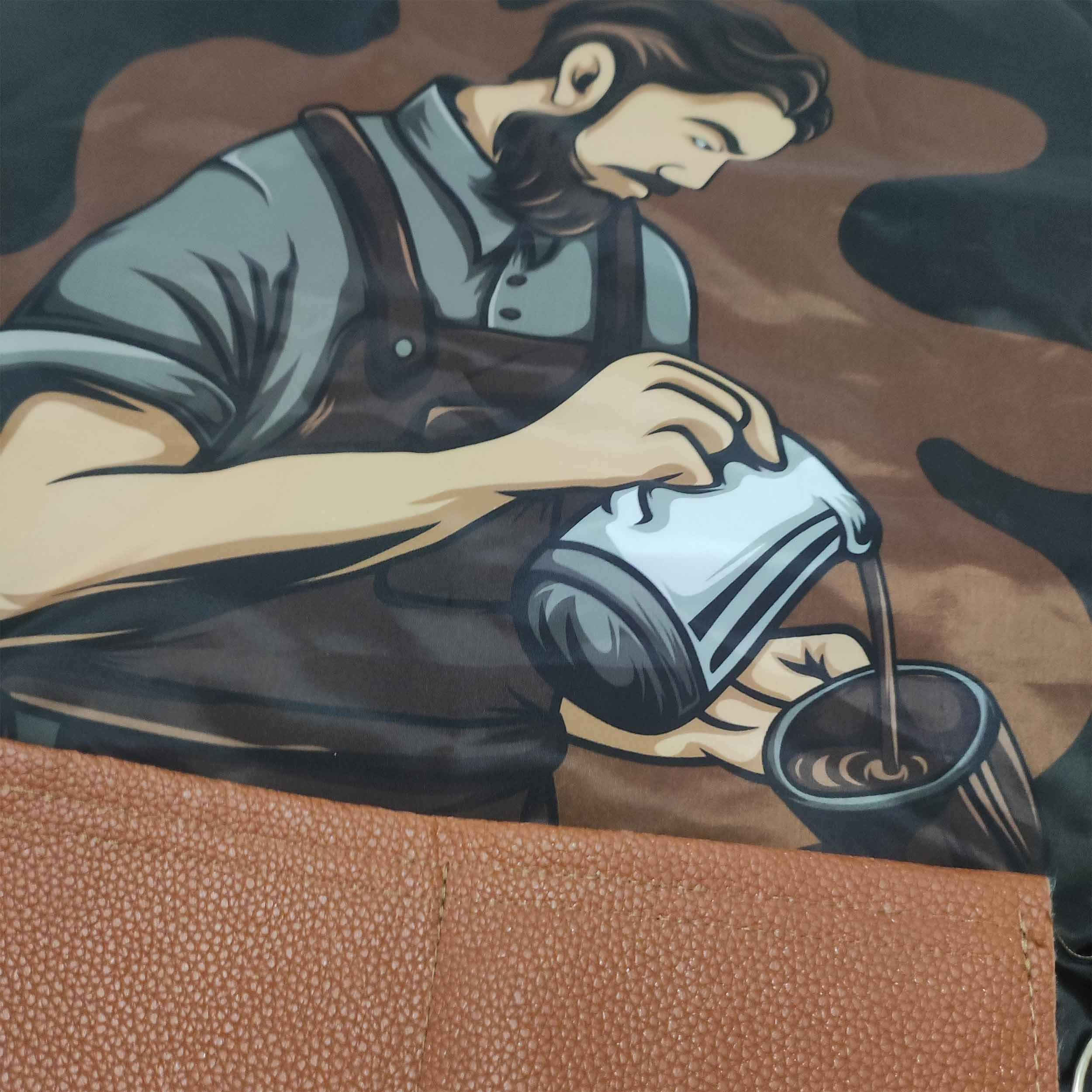 Tablier de barista pour professionnels du café avec poche