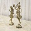 Statue de bronze de deux musiciens dansant - Art sculptural élégant pour la maison ou le bureau