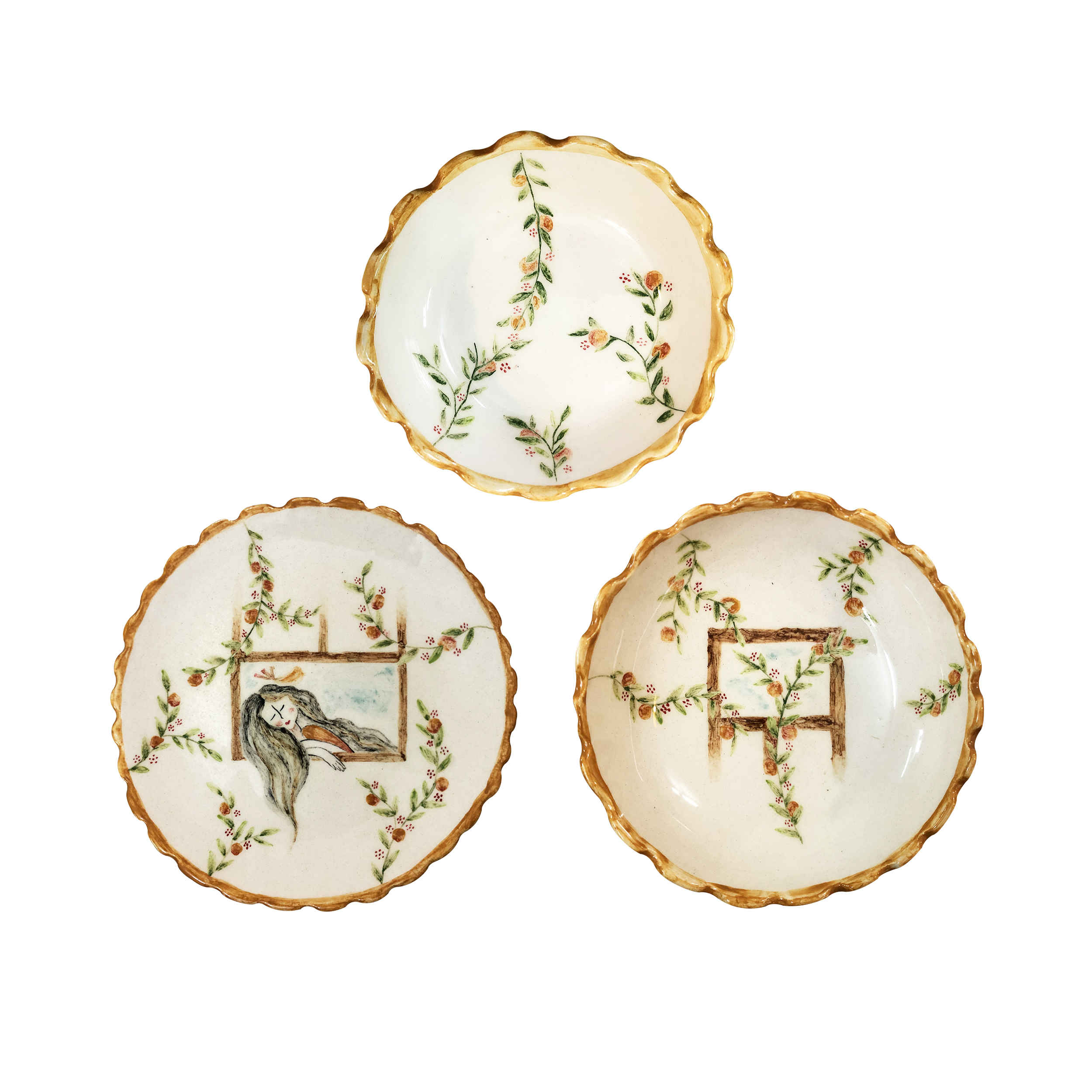 Ensemble de 4 assiettes et bols en céramique – Motif Congrès, compatible micro-ondes et lave-vaisselle