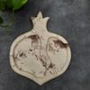 Plateau en béton motif grenade – Pièce décorative élégante fabriquée à la main pour la maison ou le bureau