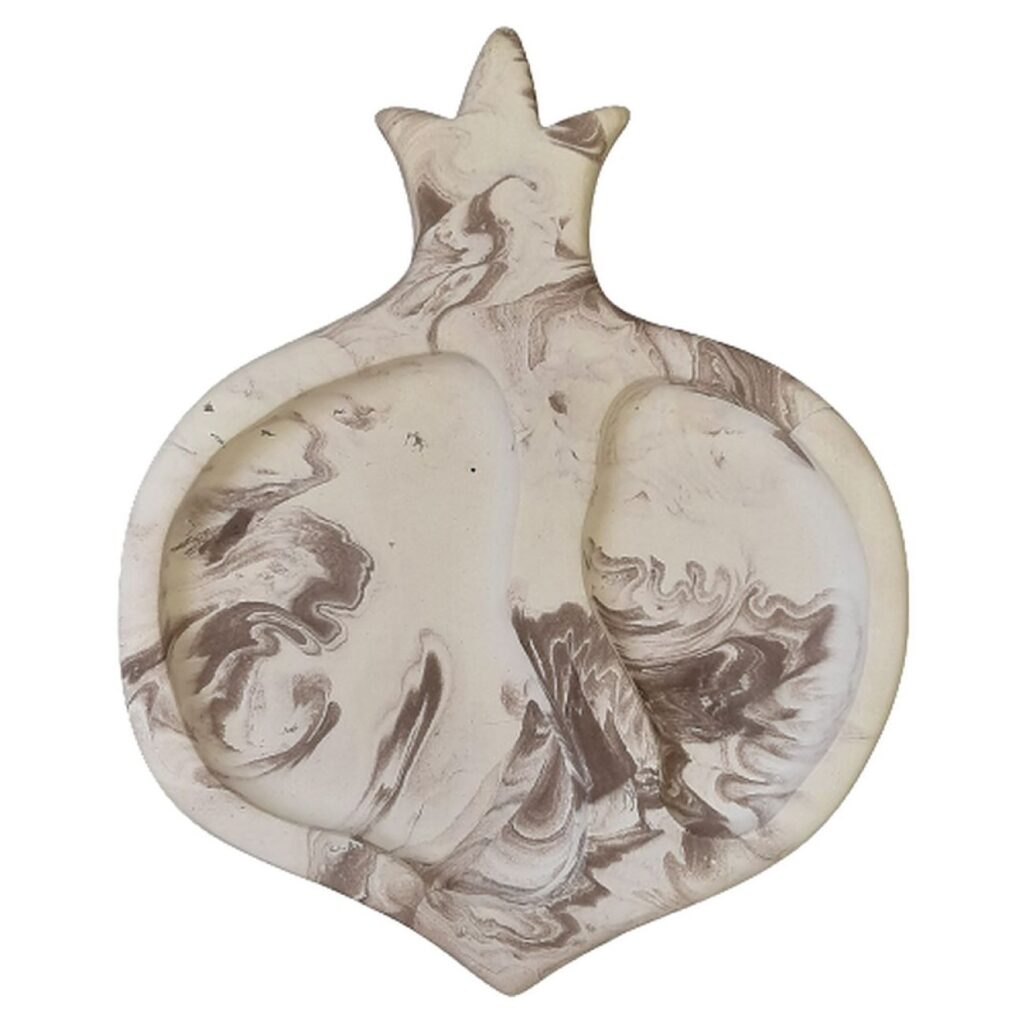 Plateau en béton motif grenade – Pièce décorative élégante fabriquée à la main pour la maison ou le bureau