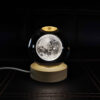Lampe boule de cristal – veilleuse espace avec lune