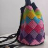 Sac au Crochet Fait Main Tunisien – Design Coloré et Accessoire Personnalisé