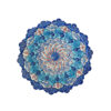 Assiette décorative en cuivre Minakari persan – Peinte à la main avec des motifs floraux bleus complexes